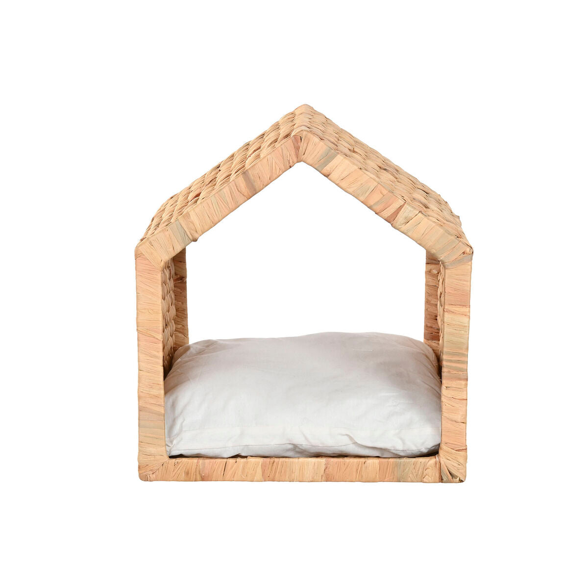 Pet bed Home ESPRIT Cream Natural Metal Water hyacinth 43 x 43 x 46 cm-4