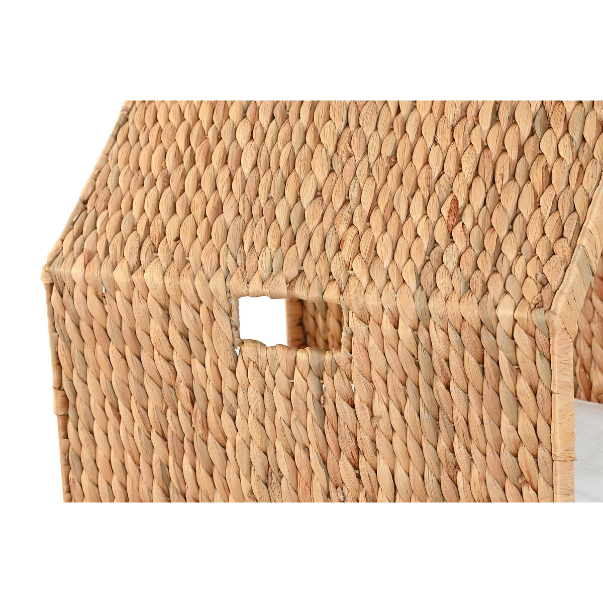Pet bed Home ESPRIT Cream Natural Metal Water hyacinth 43 x 43 x 46 cm-3