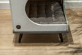 Okoume Wood Cat House Bed — Grey